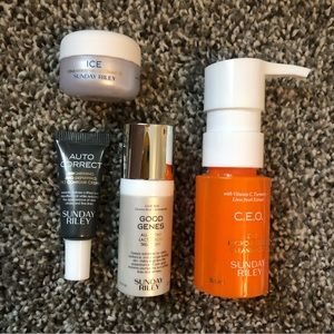 MINI TRAVEL SIZE Sunday Riley CEO Cleansing oil & ICE moisturizer Good Genes